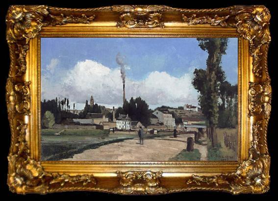 framed  Camille Pissarro Banks of the Oise at Pontoise, ta009-2